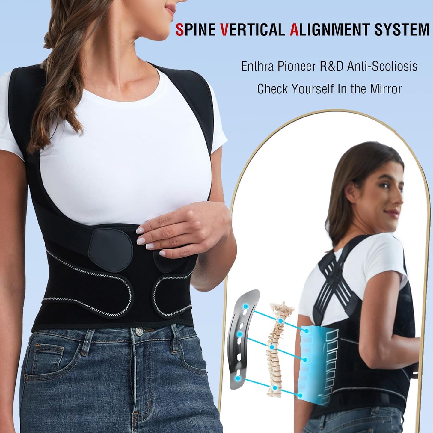 Breathable and Adjustable Posture Corrector Belt for Men and Women