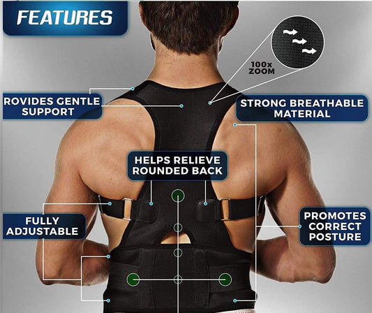 Posture Corrector Belt Unisex Back Support Brace for Spine Alignment and Pain Relief Adjustable Posture Belt for Men and Women 1 Piece
